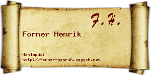 Forner Henrik névjegykártya